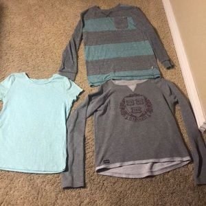 Three shirts.